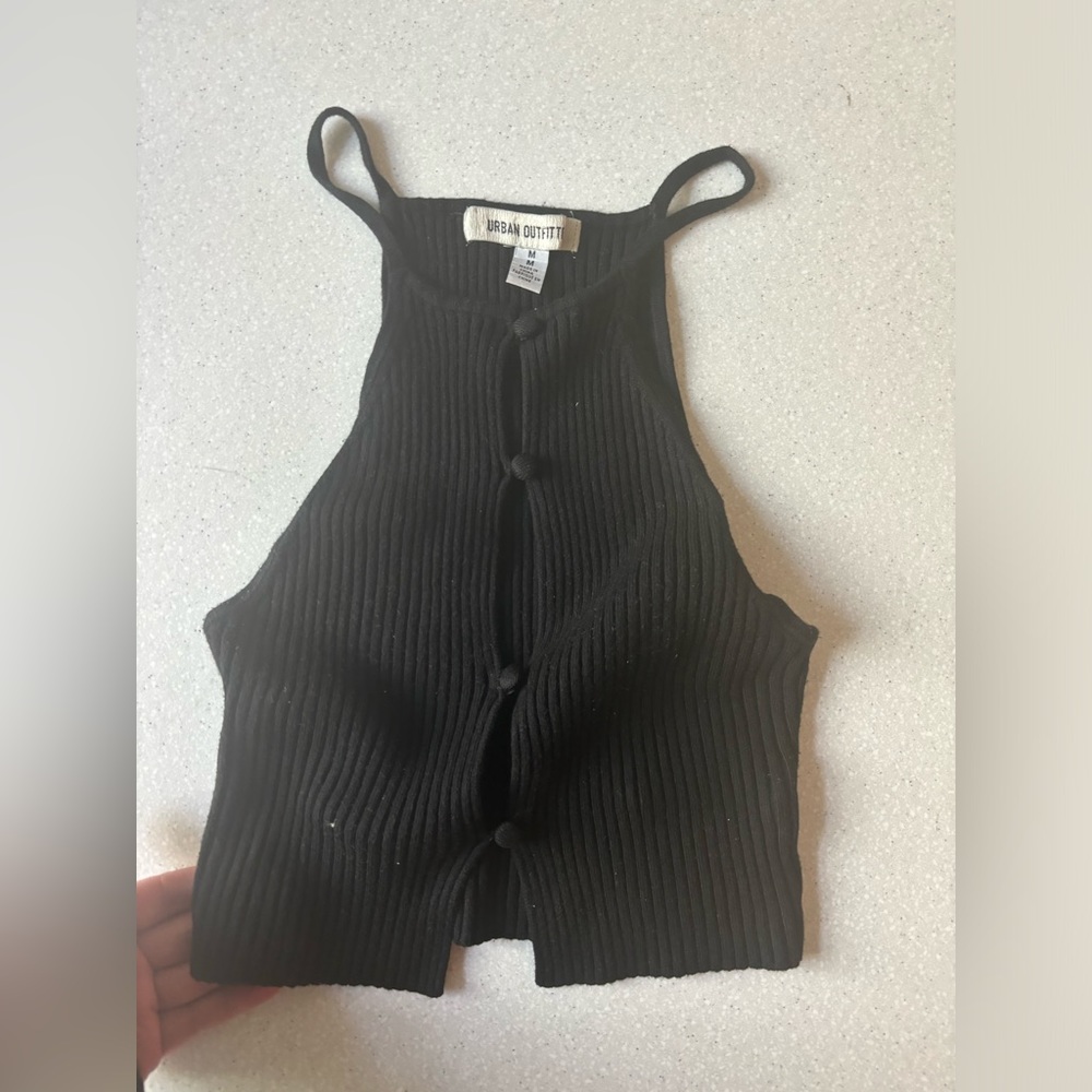 Urban Outfitters Black halter top with cut outs